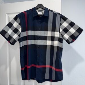 Burberry Black and White Casual Button Down Shirt